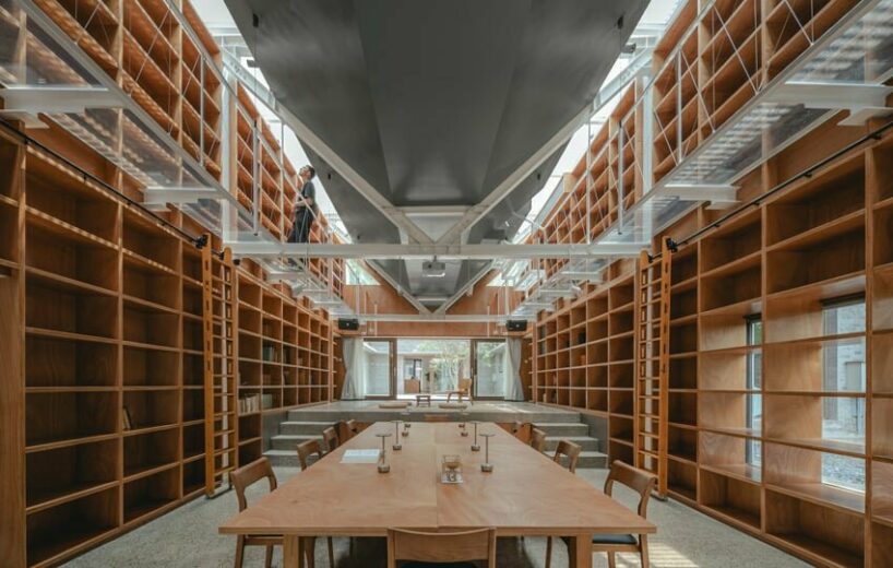 inside the library from north to south