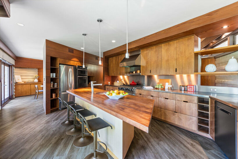 lloyd wright’s usonian-style house in california embraces oblique angles and abundant glazing