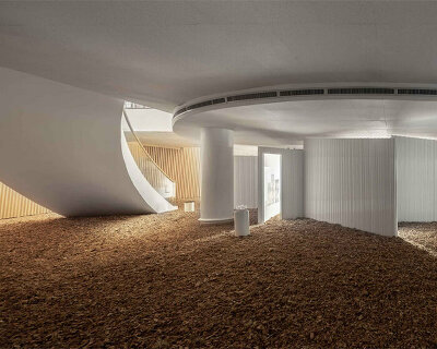 explore HAS design and research's swirling infinity ground architecture museum in bangkok