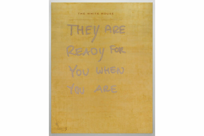 READY FOR YOU, 2023, 24k gold and moon gold leaf and oil on linen, 203.2 x 157.5 x 3.8 cm / 80 x 62 x 1 1/2 in