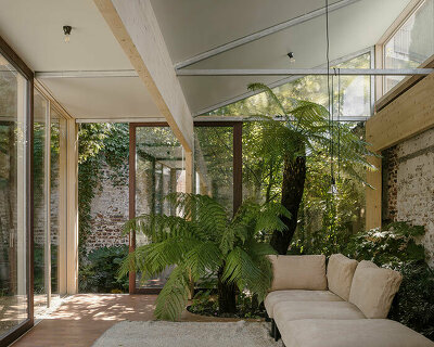 machteld d’hollander plants this 'martelaar house' as a tropical oasis in ghent
