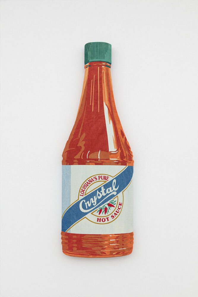 Regional Purity, 2023. Dyed denim on custom panel. 39 11/16 x 13 3/8 inch. Photographer: Guillaume Ziccarelli. Courtesy of the artist and Perrotin.