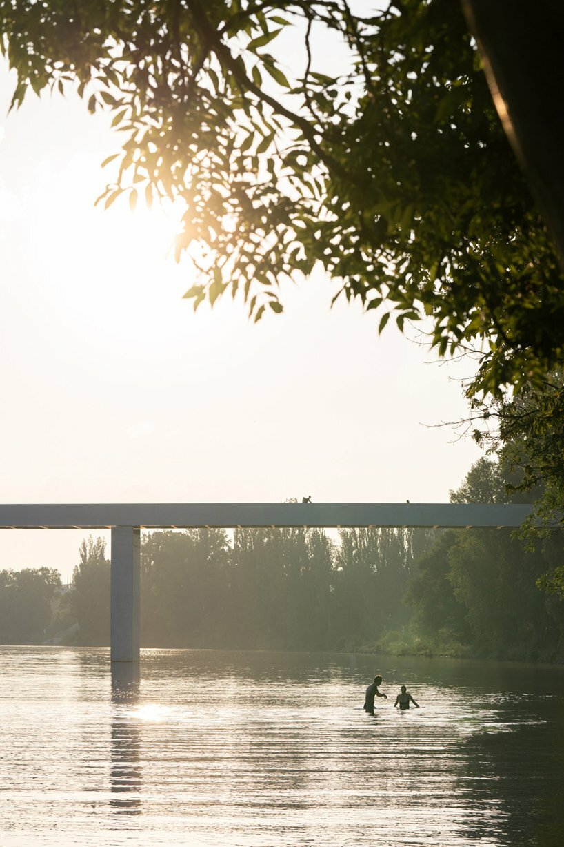 the bridge provides easy access to the island and the Vltava river
