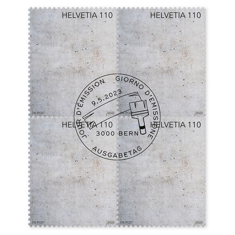 swiss post introduces concrete stamp celebrating the country's architectural history