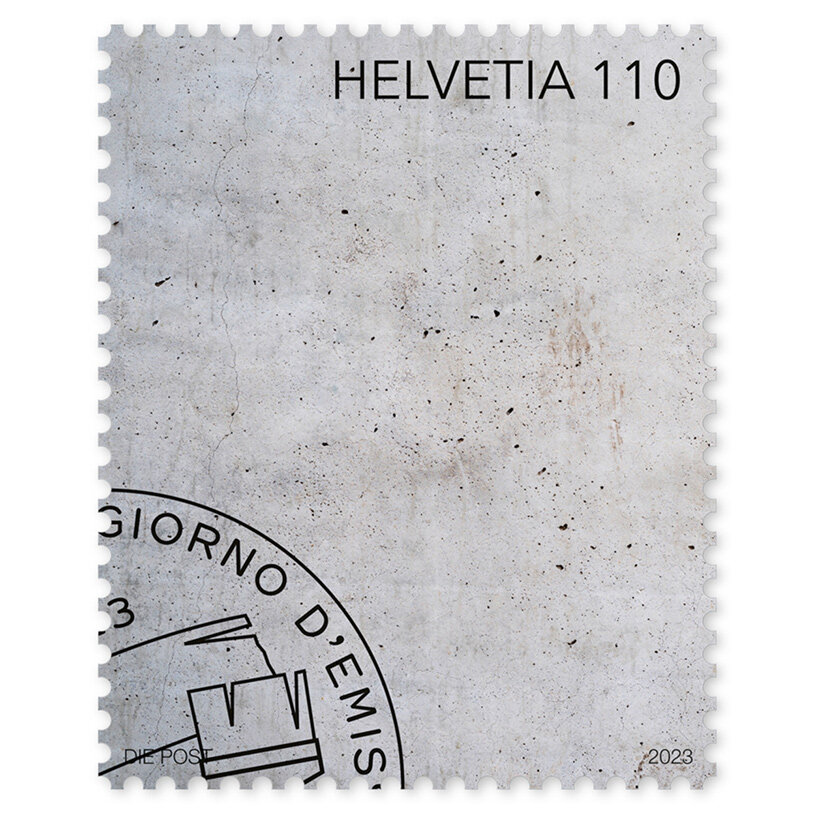 swiss post introduces concrete stamp celebrating the country's architectural history