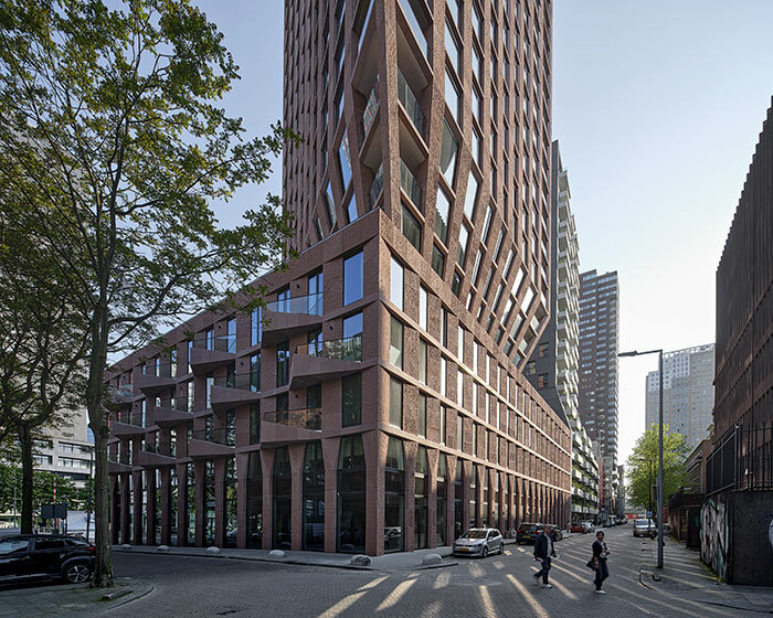 barcode architects completes triangular casanova tower in rotterdam