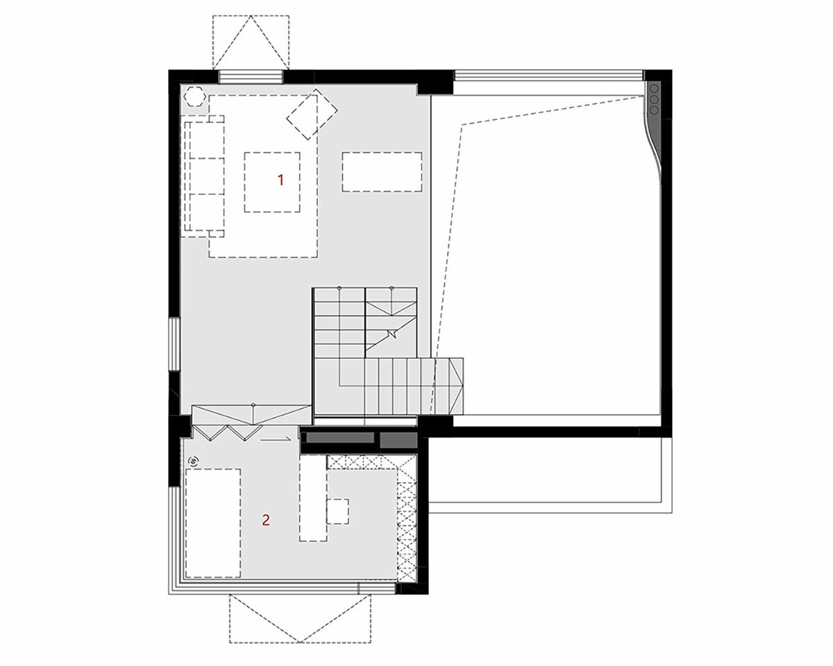 minimalist 'crossing house' built for three generations in rural china