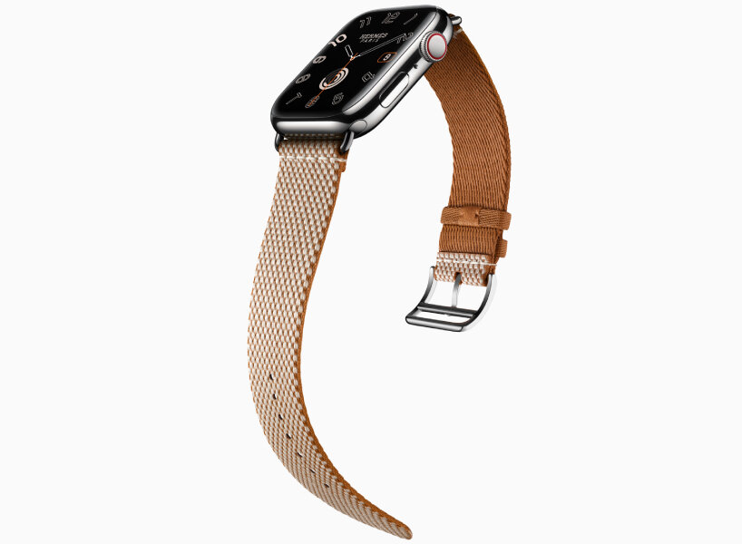 Handdn Red Calfskin Apple Watch Band – Waves Texture