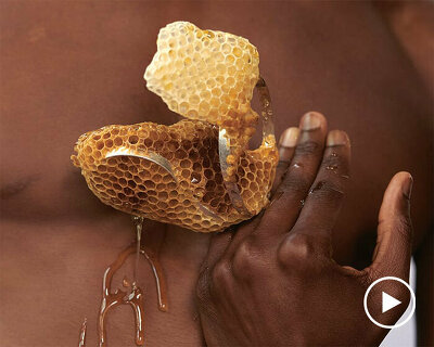 kelvin j. birk collaborates with 50,000 bees for honey-infused jewelry series