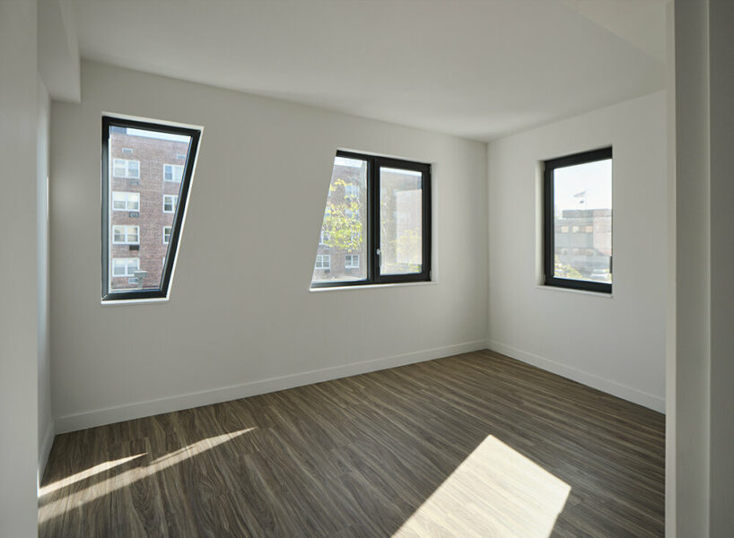 the rooms feature an array of open layouts with large windows