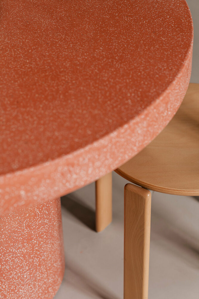 pink terrazzo close-up shot 