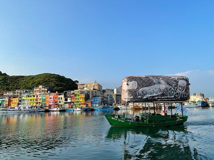 oscar oiwa sets sail to floating installation challenging marine pollution for keelung caio 2023