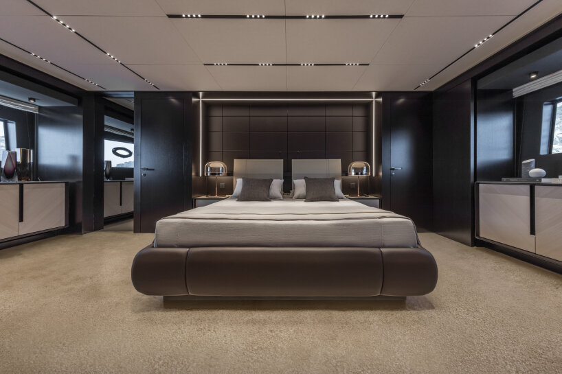 Pershing GTX116 sport utility yacht's interior bedroom 