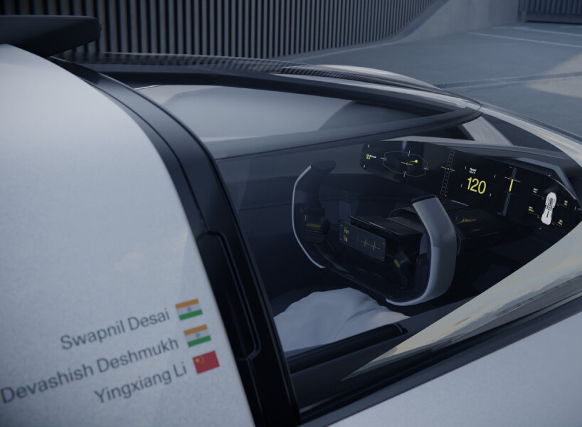 winning designers' name embedded on the vehicle's exterior