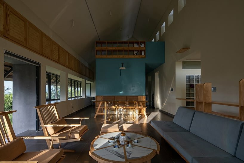 the main public spaces as the living room, dining room, and kitchen create a communal core