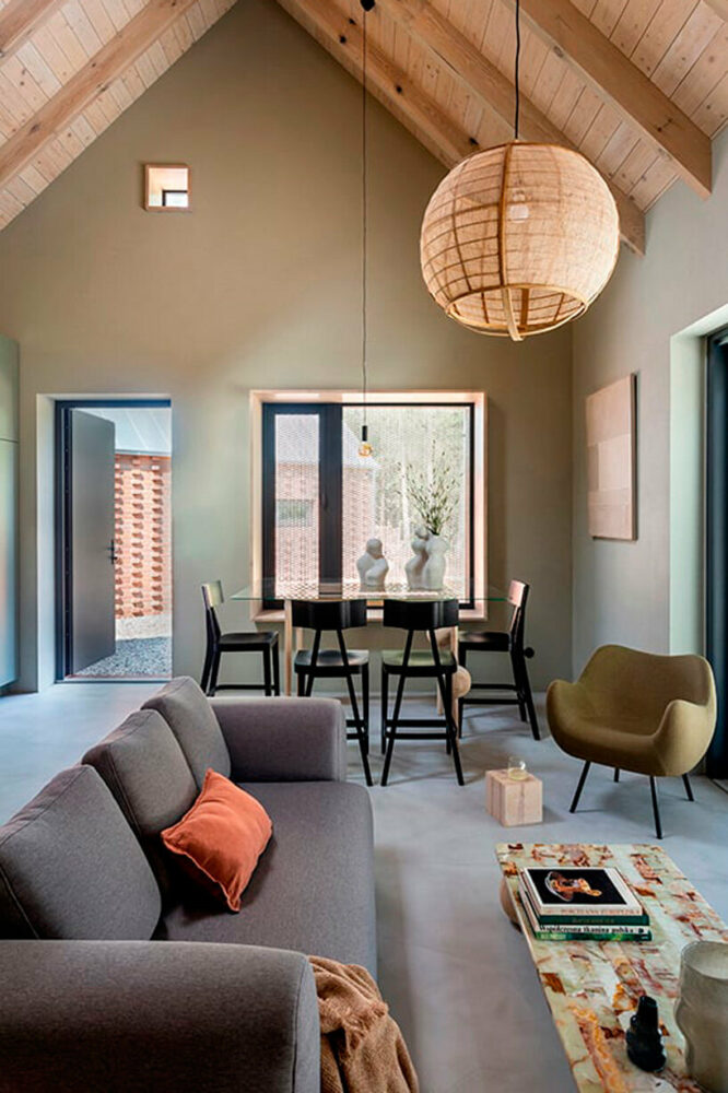 the dining and coffee tables are original designs of Studio Onu