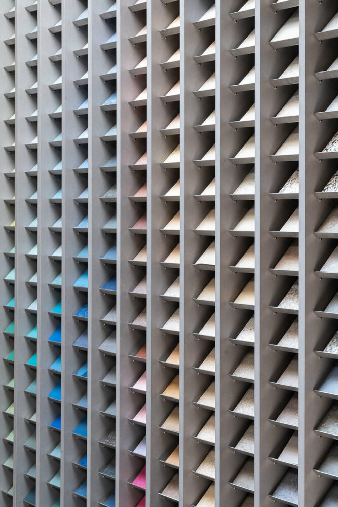 the interior has been thoughtfully curated from circular collections using 100% recyclable materials