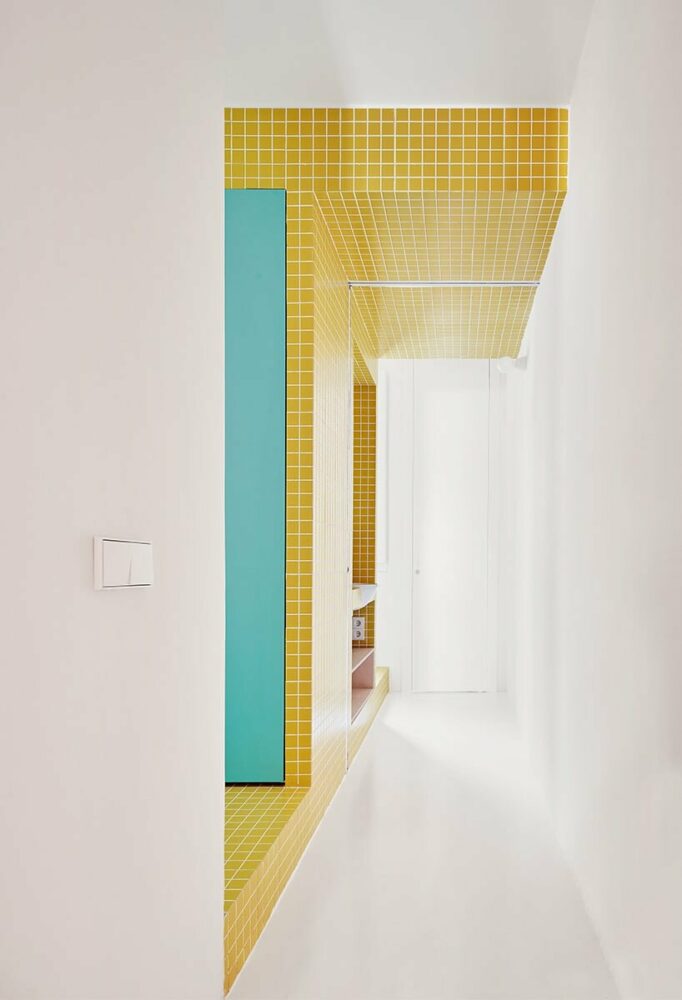 the intimate zone divids into four functional areas; bedroom, dressing room, sink, and shower