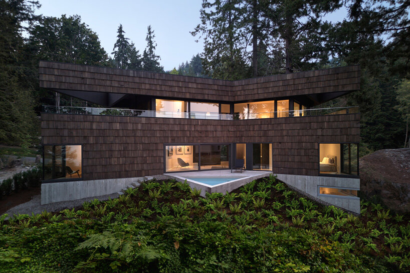 triangular pool juts out from the phoenix house celebrating the canadian coastline - 4