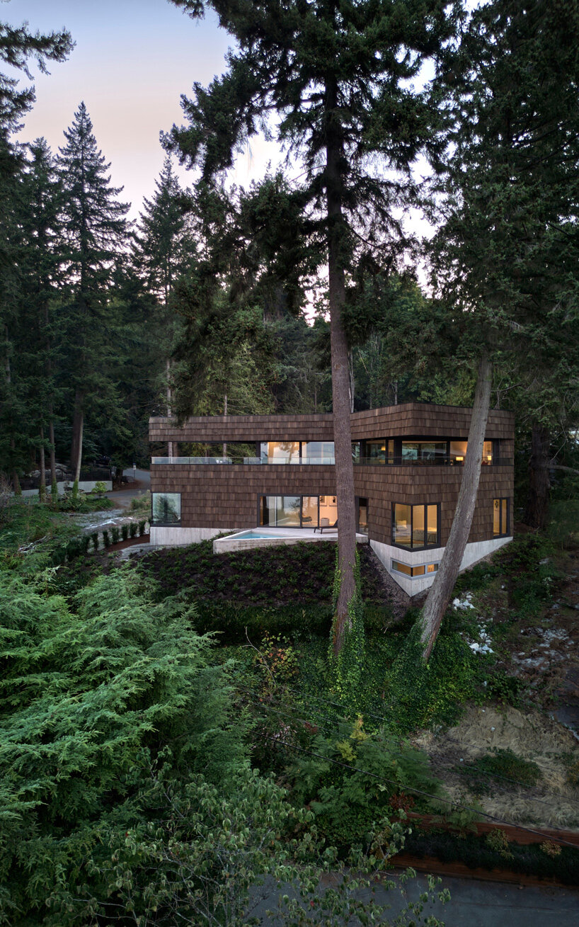 triangular pool juts out from the phoenix house celebrating the canadian coastline - 3