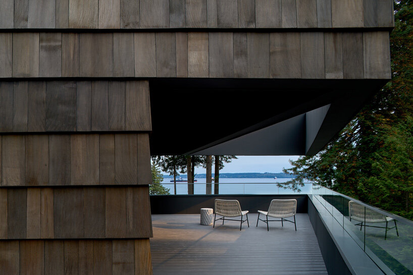 triangular pool juts out from the phoenix house celebrating the canadian coastline - 6