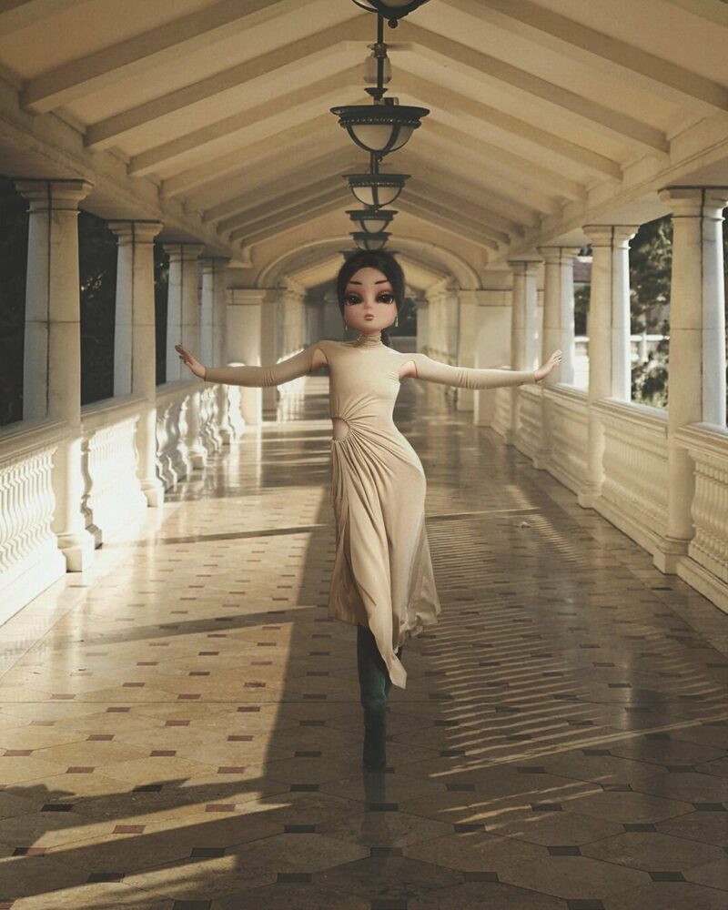 her large doll-like eyes make it immediately apparent that she is an animated character