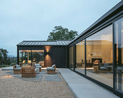 ANACAPA architecture's vista house frames mountains of montecito, california