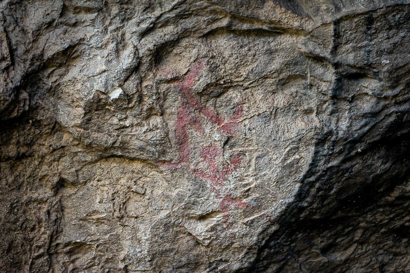 rock art figure inside the cave