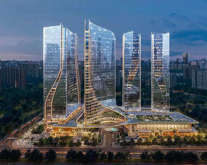 UNstudio plans four fluid mixed-use towers for hangzhou, china
