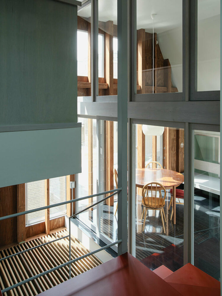 the interior sees a series of interconnected spaces