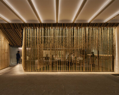 kengo kuma's bamboo-lined suzuki sushi bar in singapore is an ode to the japanese forest