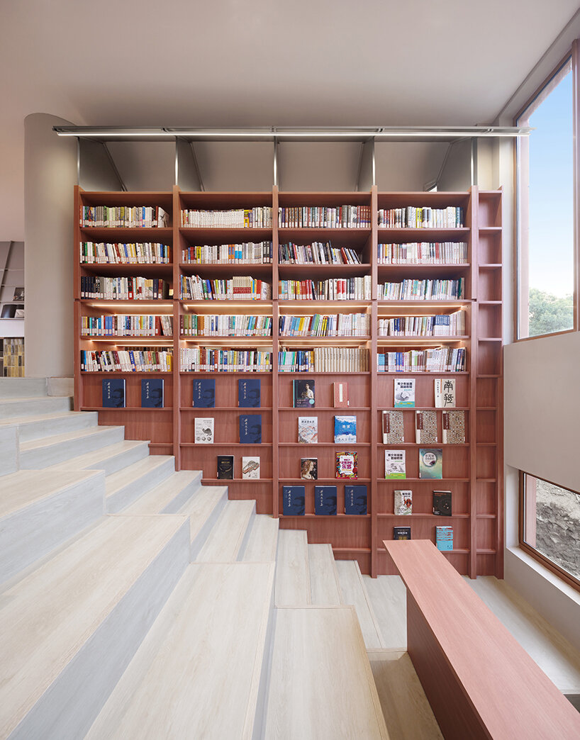 li city study invites 24/7 reading amid a terracotta-hued & skylit backdrop in china - 8