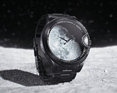 titanium watch with real moon dust from meteorite recalls NASA's apollo 11 landing