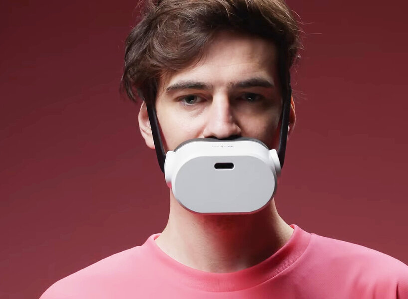 wearable soundproof microphone for mouth muffles voice of people