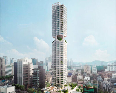 ODA proposes perforated skyscraper with undulating garden terrace in south korea