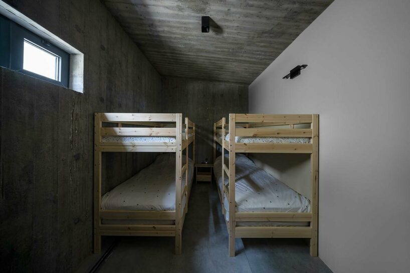 the privacy of the sleeping areas is enhanced with subdued lighting