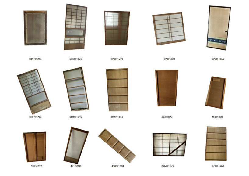 during the renovation, the architects unearthed numerous built-in elements, including 48 pieces of various door and window frames