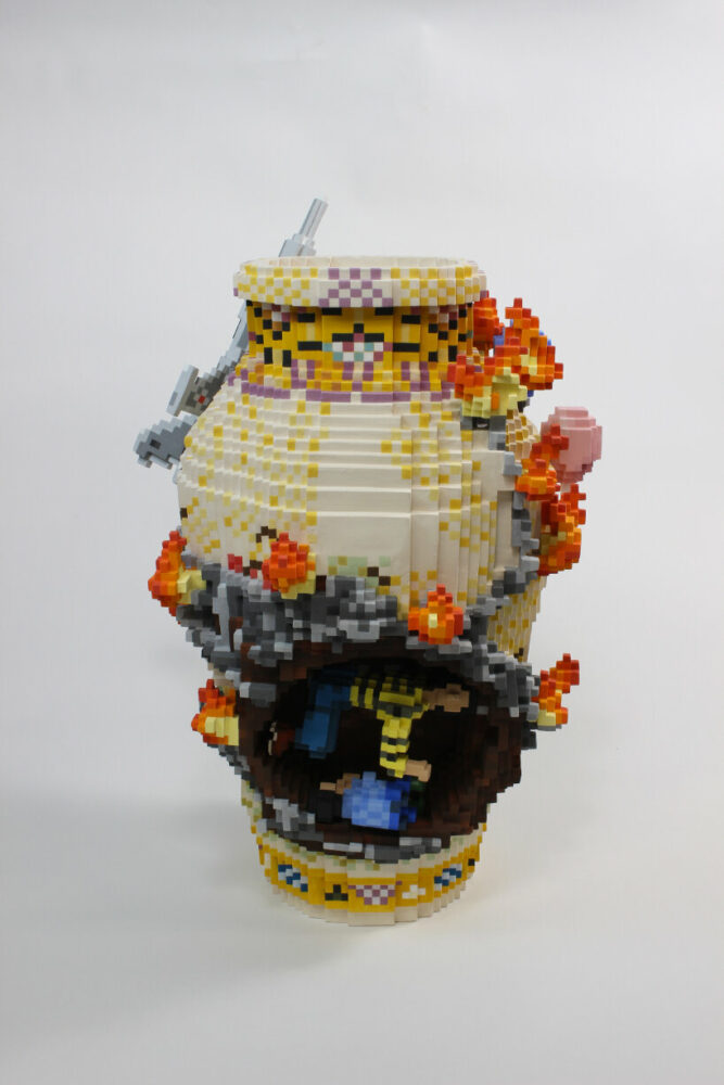toshiya masuda pixelated ceramic sculptures