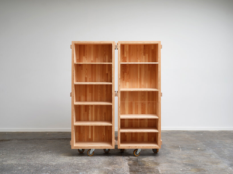 cabinet on wheels by anna søgaard reflects on our daily needs and their importance