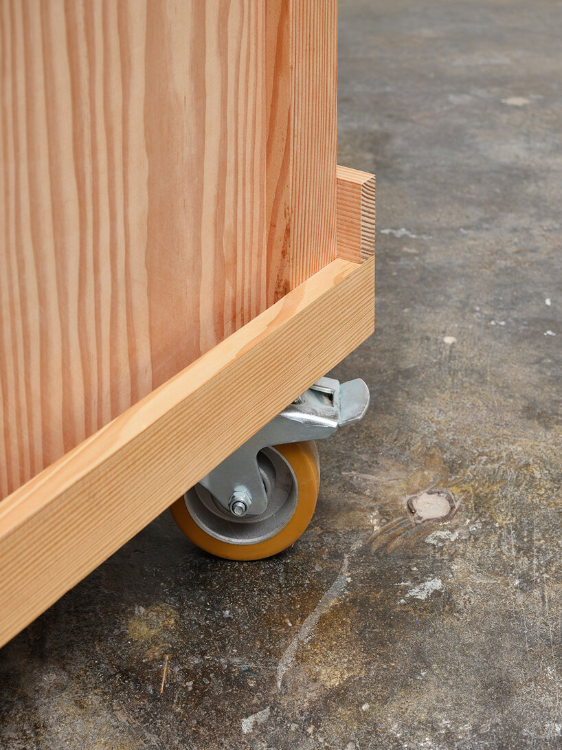 cabinet on wheels by anna søgaard reflects on our daily needs and their importance