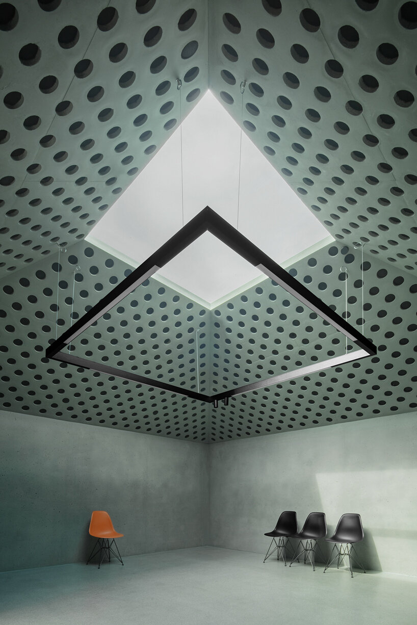 pedevilla inserts inner courtyards & dome-like skylights into workplace renovation in italy