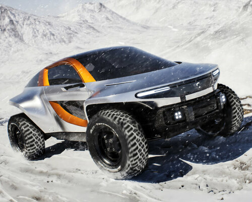 multi-terrain electric vehicle SKYE can drive through extreme weather and road conditions