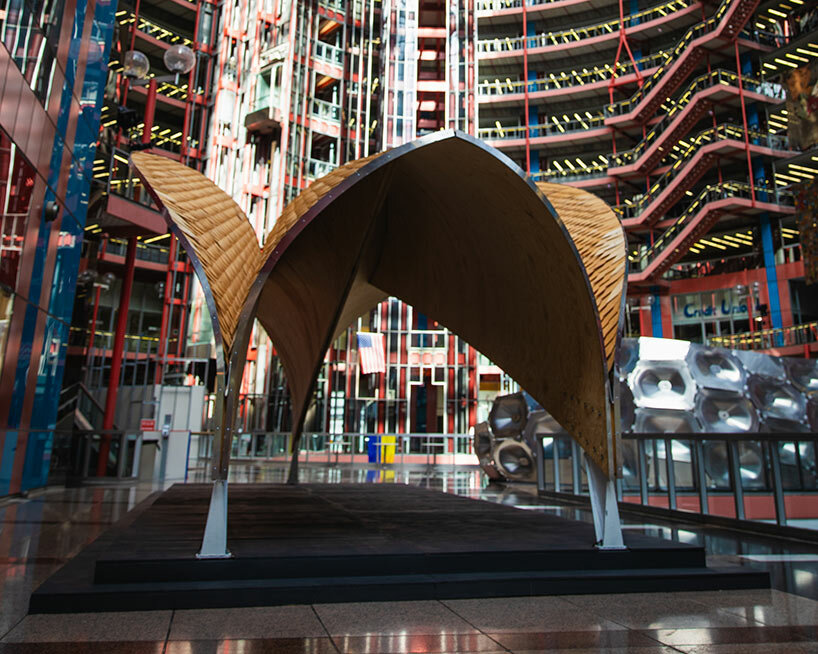 architectural innovations occupy thompson center atrium during chicago biennial - 2