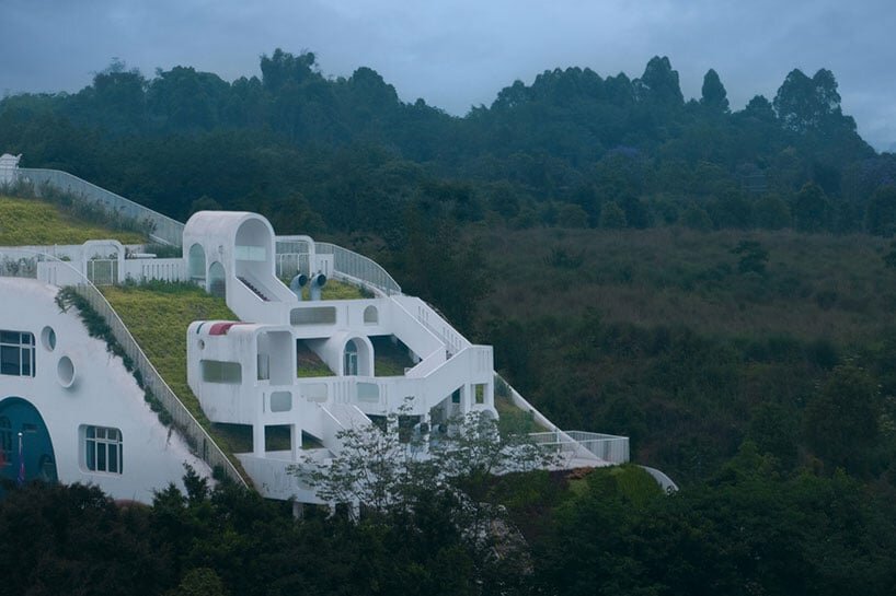 the volume seems to grow out of the environment claiming its territory