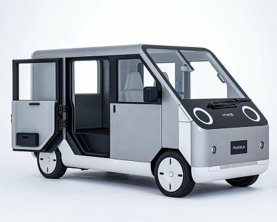 modular electric minivan with solar panels can function as emergency and disaster vehicle