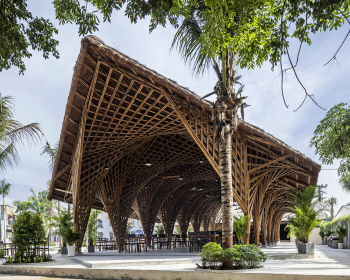 bambubuild sculpts complex geometries with bamboo and thatch in vietnam