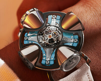 MB&F builds four mini rooms around HM11 architect watch, inspired by 1960s architecture