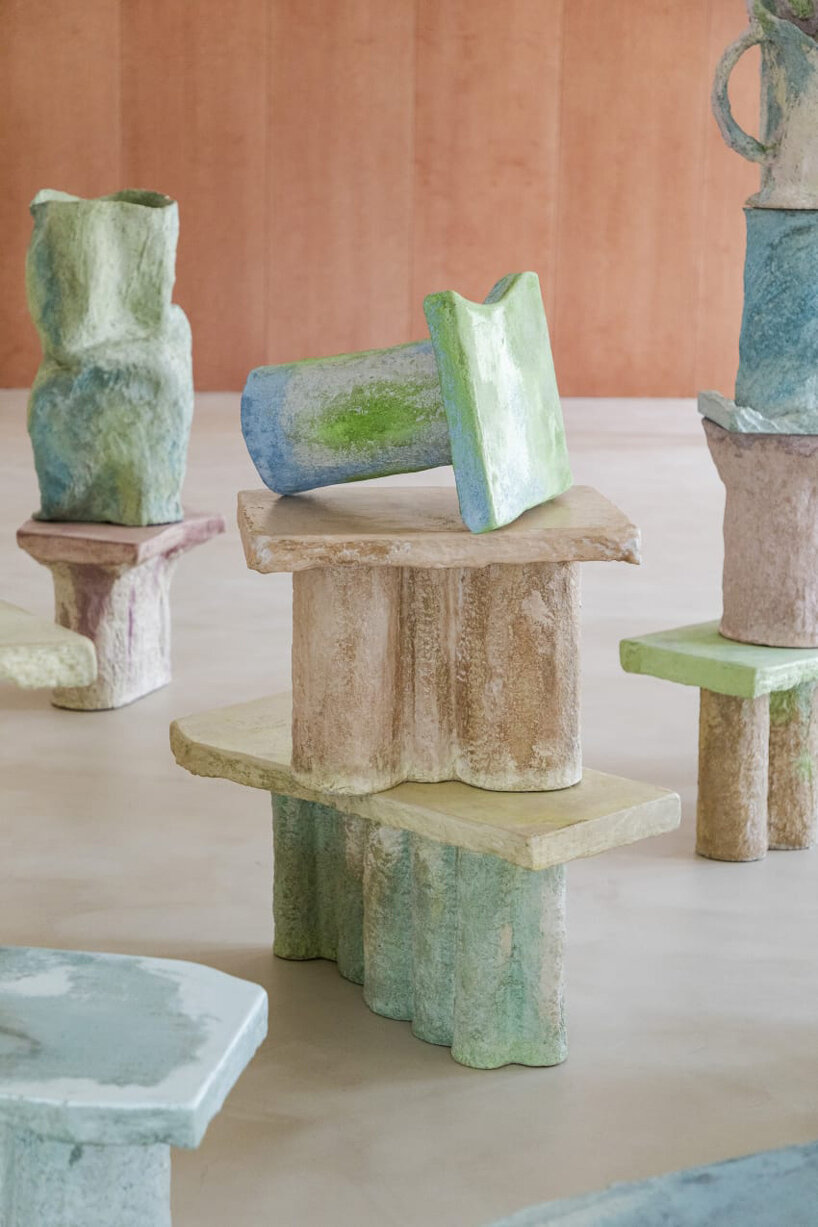 sara regal's pastel sculptural pieces play with materiality and texture at mesura’s vasto gallery