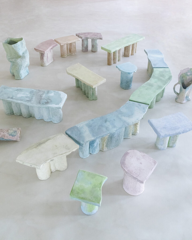 sara regal's pastel sculptural pieces play with materiality and texture at mesura’s vasto gallery