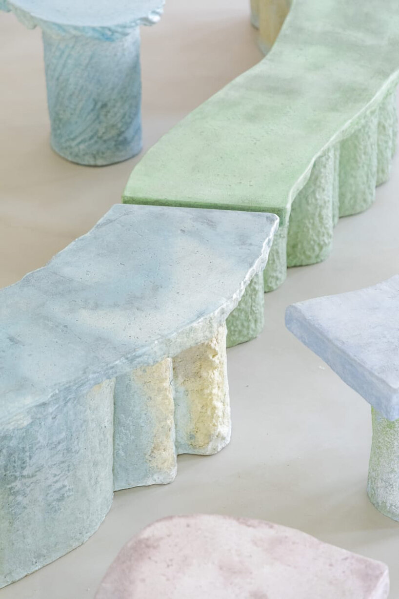 sara regal's pastel sculptural pieces play with materiality and texture at mesura’s vasto gallery